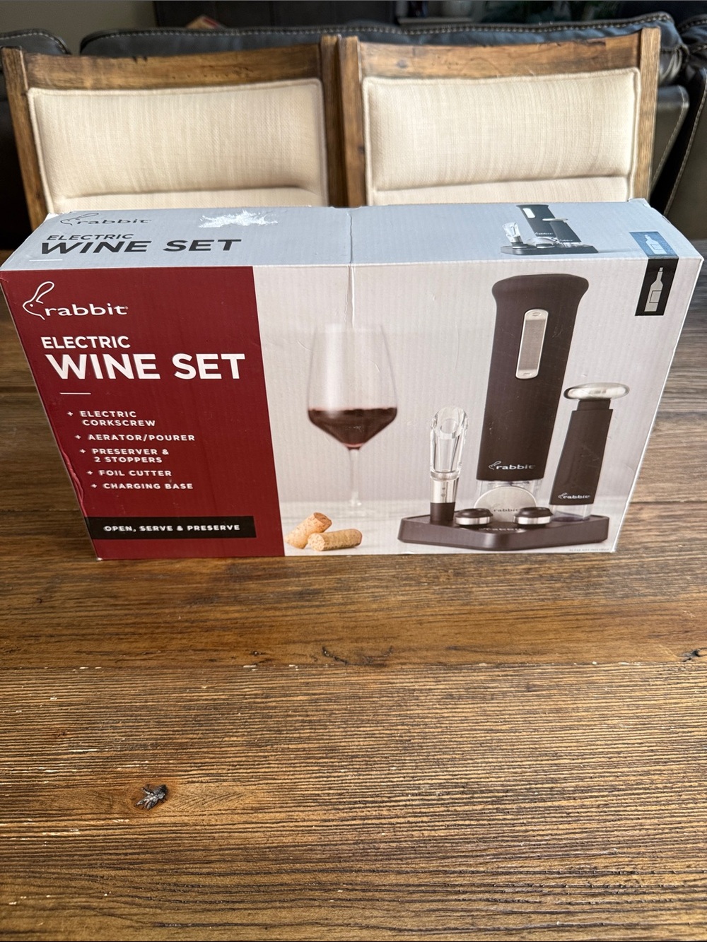 Rabbit Electric Wine Set - Black and Silver